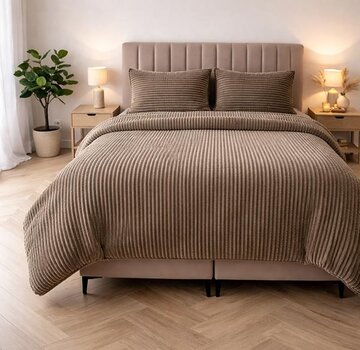 Sleeptime Rib Teddy - Taupe Dekbedovertrek
