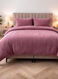 Sleeptime Rib Teddy - Oud Roze Dekbedovertrek