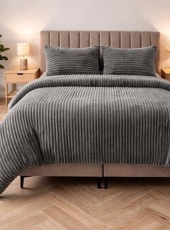 Sleeptime Rib Teddy - Grijs Dekbedovertrek