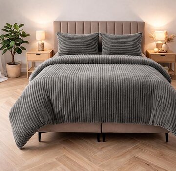 Sleeptime Rib Teddy - Grijs Dekbedovertrek