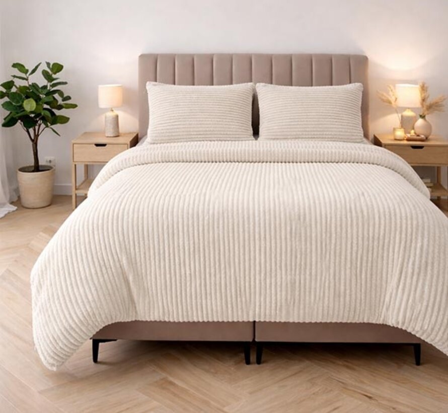 Rib Teddy - Beige Dekbedovertrek