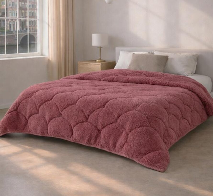 Dekbed Zonder Overtrek - Oud Roze Teddy