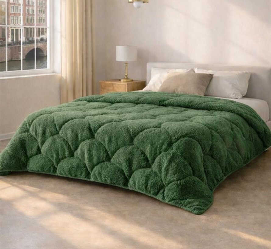 Dekbed Zonder Overtrek - Groen Teddy