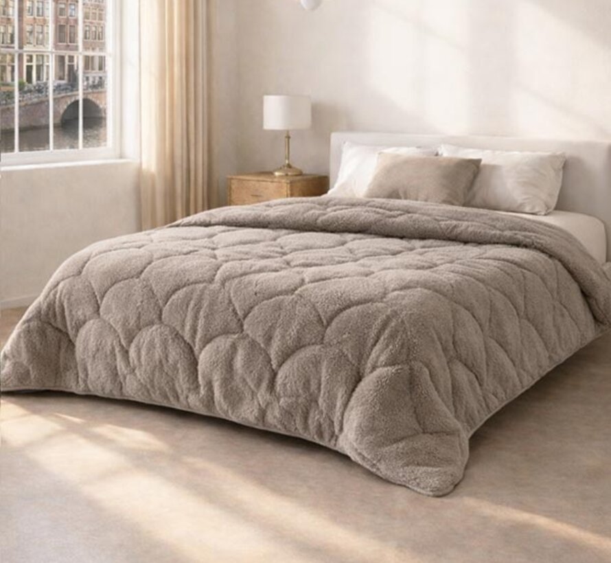 Dekbed Zonder Overtrek - Taupe Teddy