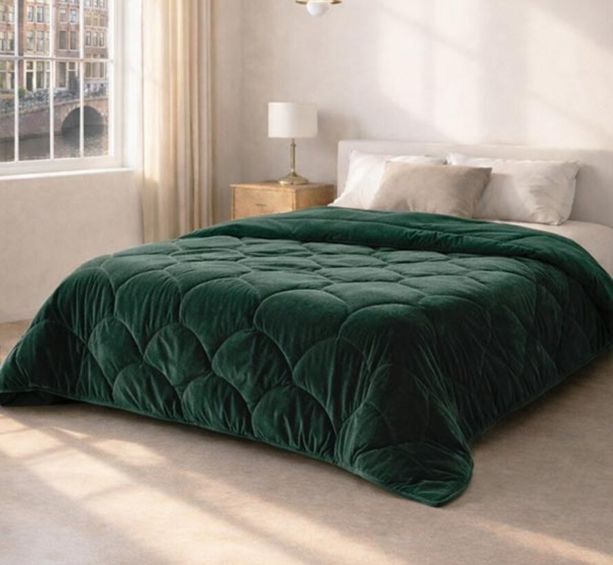 Dekbed Zonder Overtrek - Donkergroen Velvet
