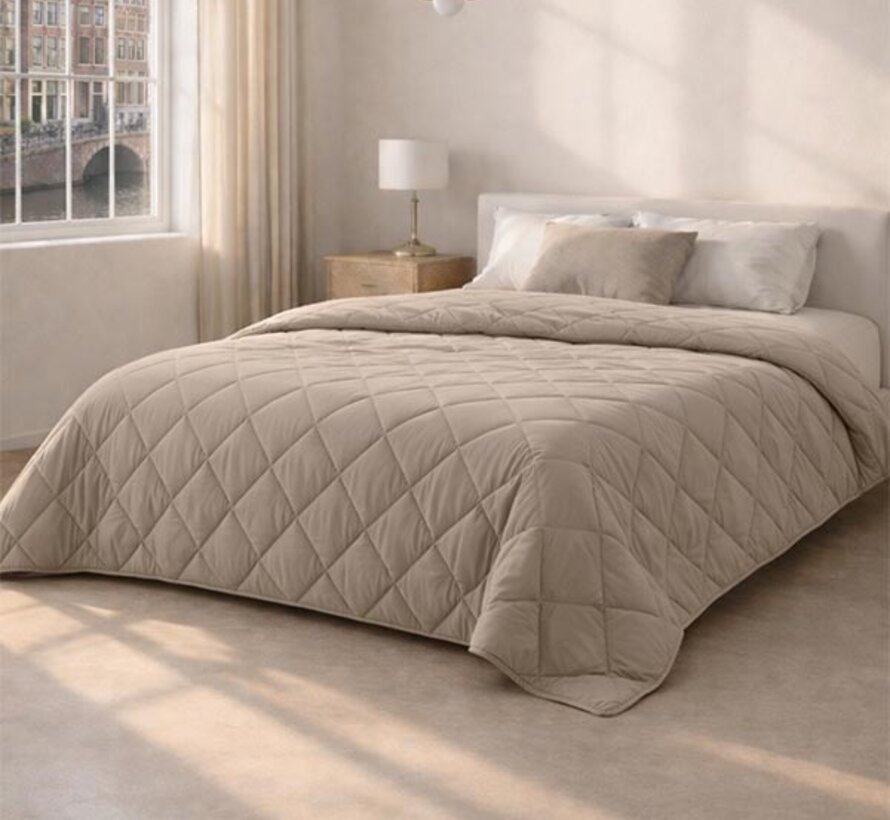 Dekbed Zonder Overtrek - Taupe Perkaal Katoen