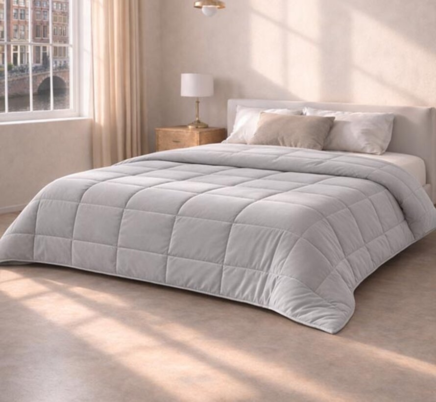 Dekbed Zonder Overtrek - Grijs Stone Washed