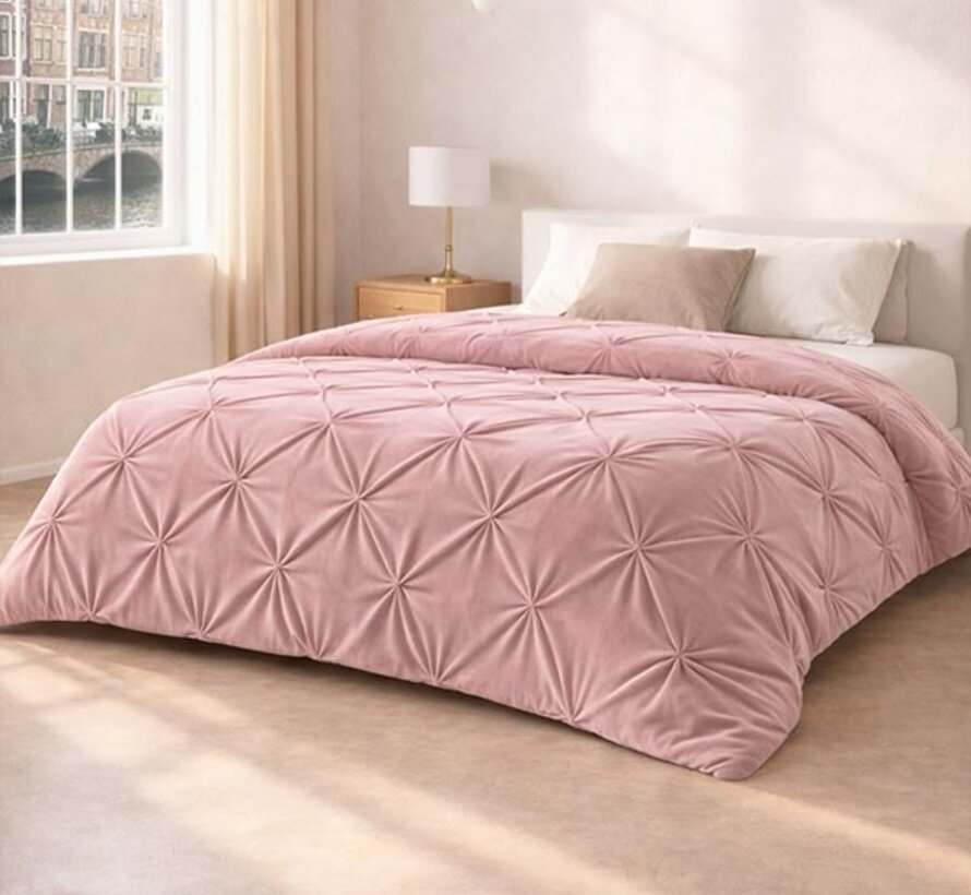 Dekbed Zonder Overtrek - Roze Velvet Diamond Pintuck