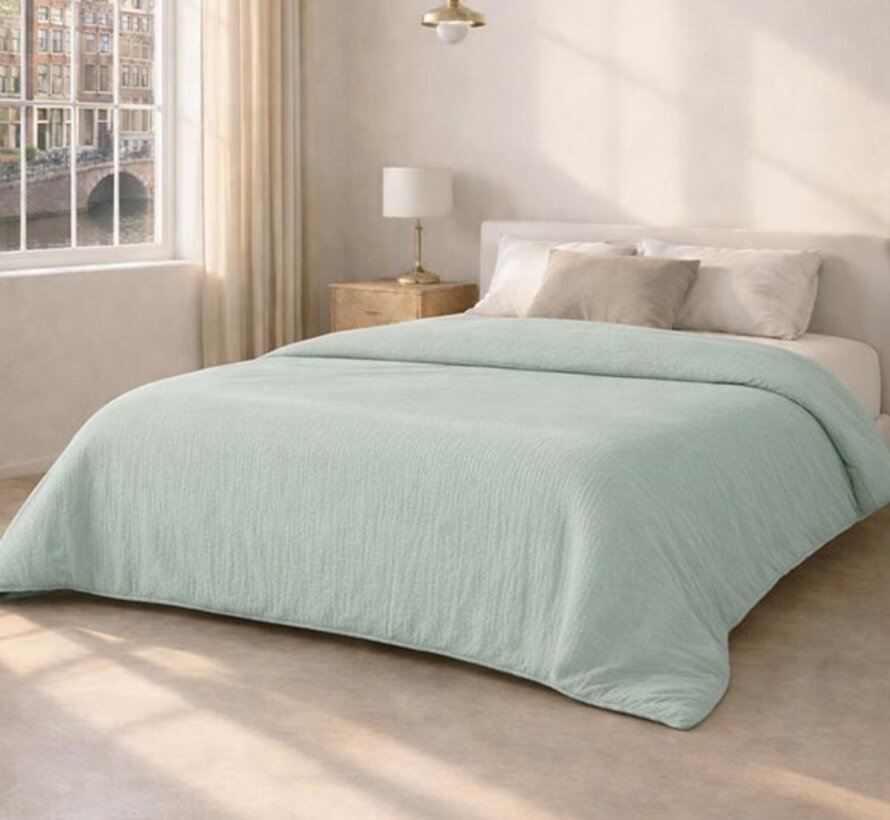Dekbed Zonder Overtrek - Lichtgroen Micro Mousseline