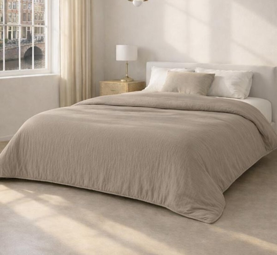 Dekbed Zonder Overtrek - Taupe Micro Mousseline