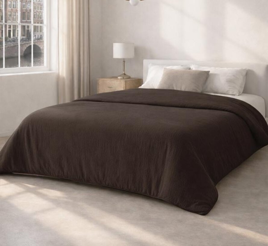 Dekbed Zonder Overtrek - Chocoladebruin Micro Mousseline