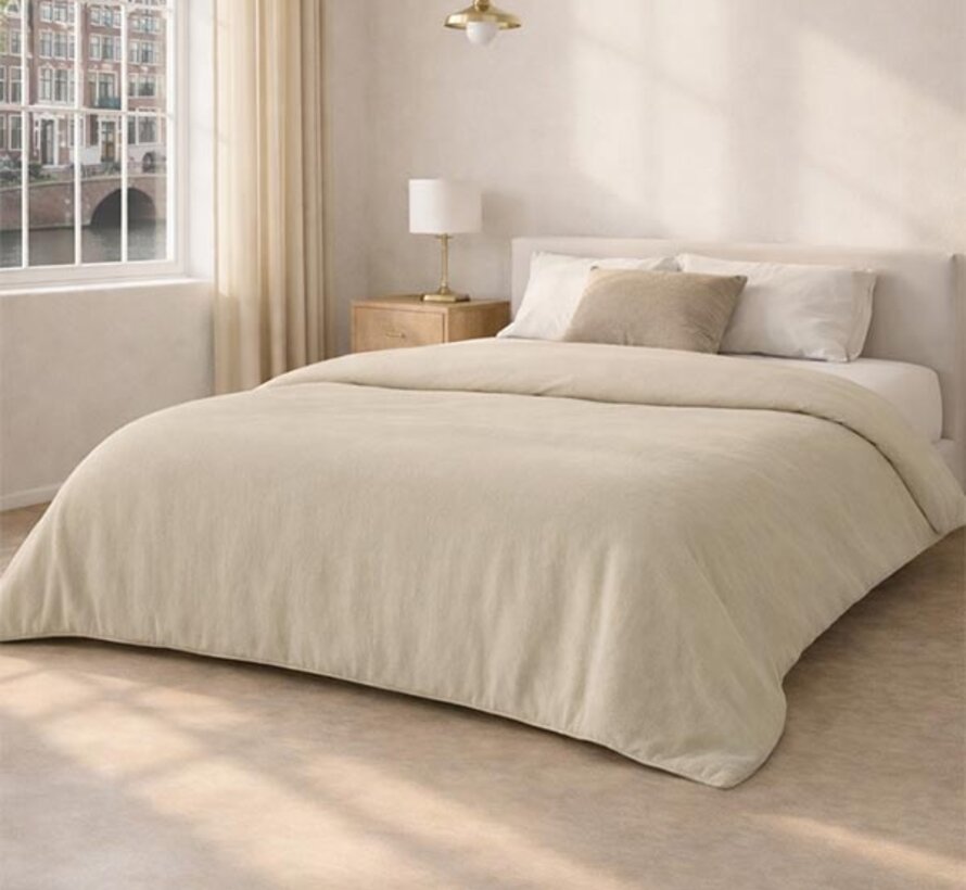 Dekbed Zonder Overtrek - Zand Micro Mousseline