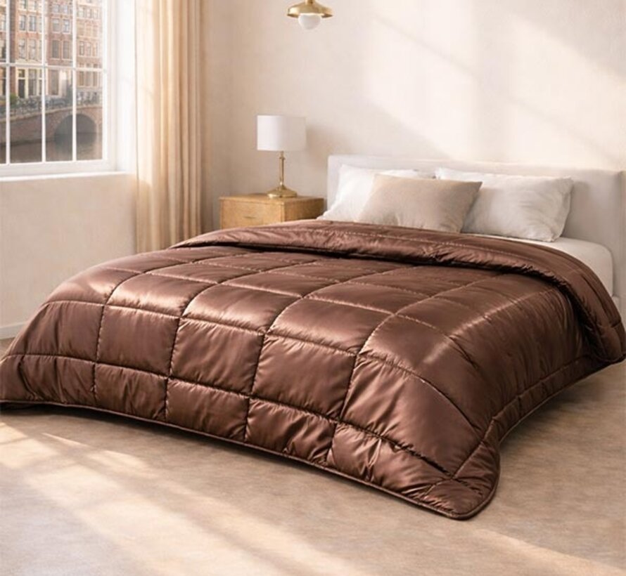 Dekbed Zonder Overtrek - Bruin Satin