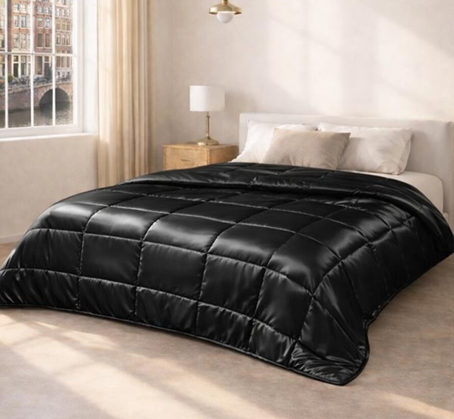 Dekbed Zonder Overtrek - Zwart Satin