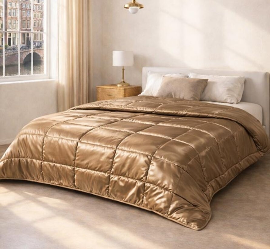 Dekbed Zonder Overtrek - Taupe Satin