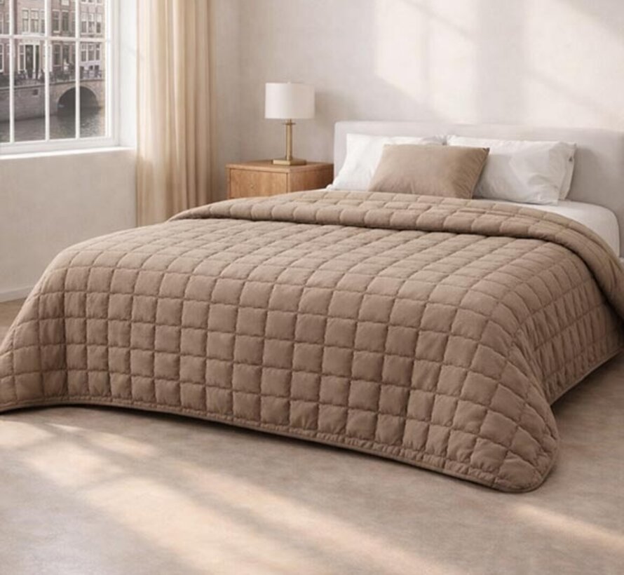 Dekbed Zonder Overtrek - Warm Taupe Puffy