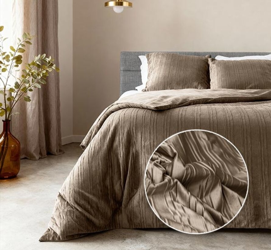 Velvet Lining - Taupe Dekbedovertrek