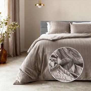 Sleeptime Velvet Lining - Taupe/Grijs Dekbedovertrek