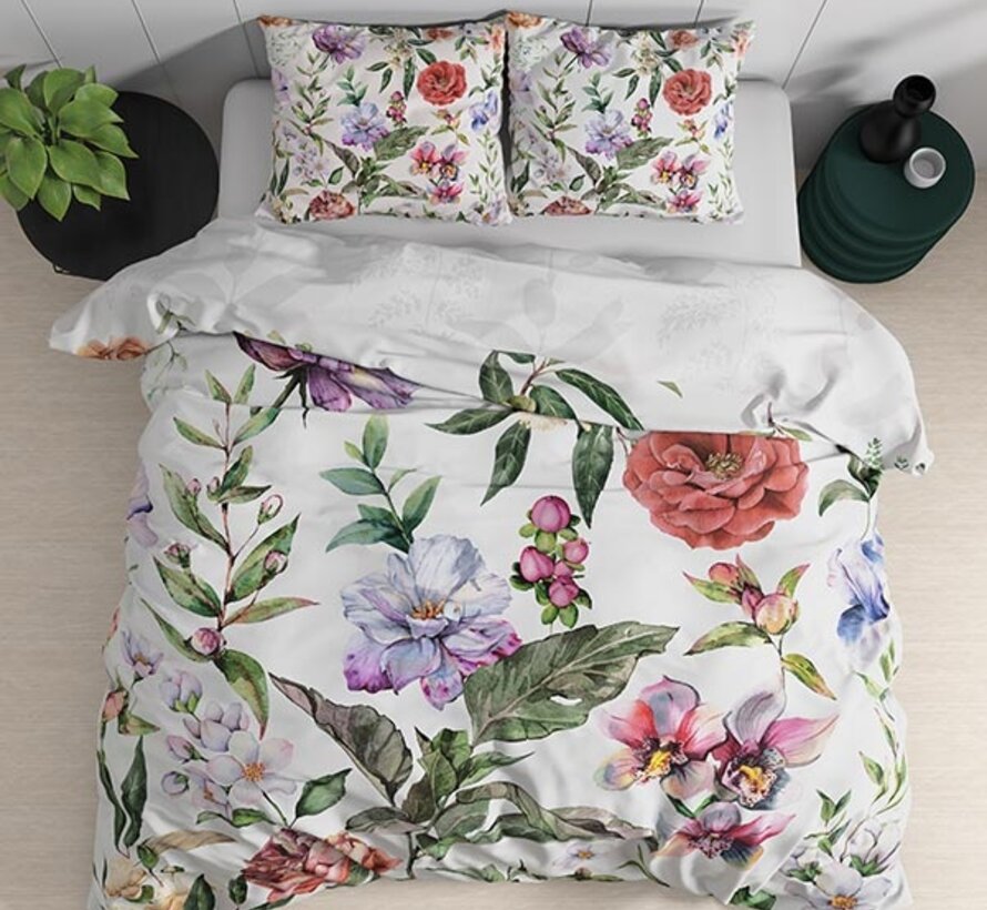 Ophelia - Wit/Multi Dekbedovertrek