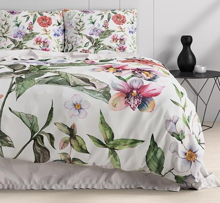 Ophelia - Wit/Multi Dekbedovertrek