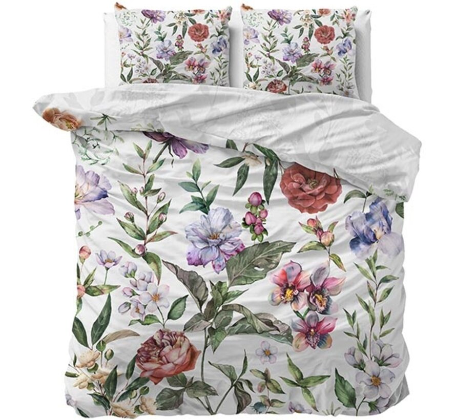 Ophelia - Wit/Multi Dekbedovertrek