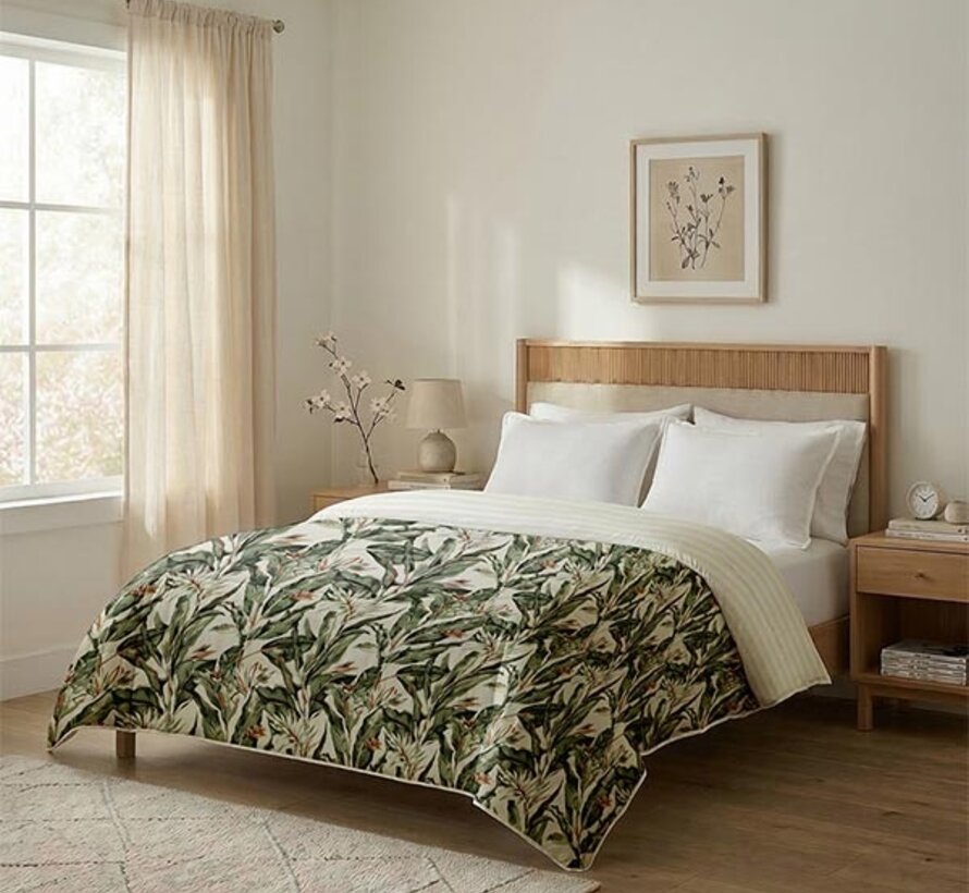 Dekbed Zonder Overtrek - Floral Green