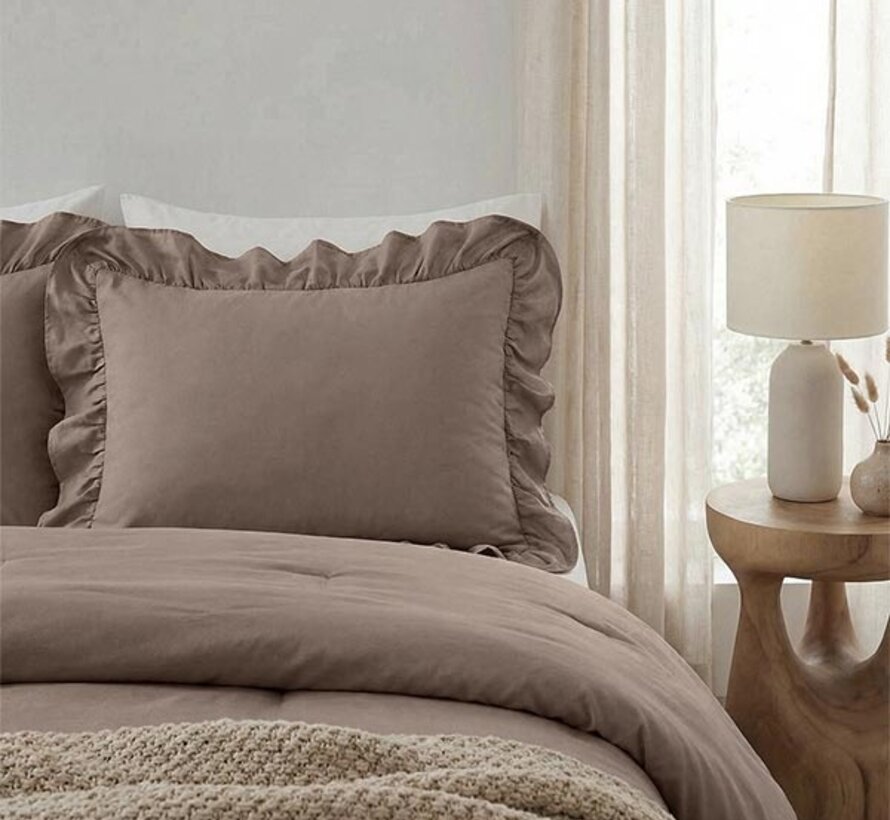 2-Pack: Kussenslopen - Taupe Ruffles