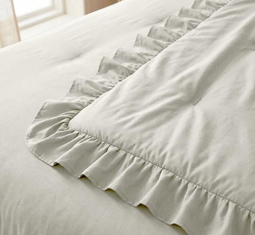 Dekbed Zonder Overtrek - Gebroken Wit Ruffles Lazy
