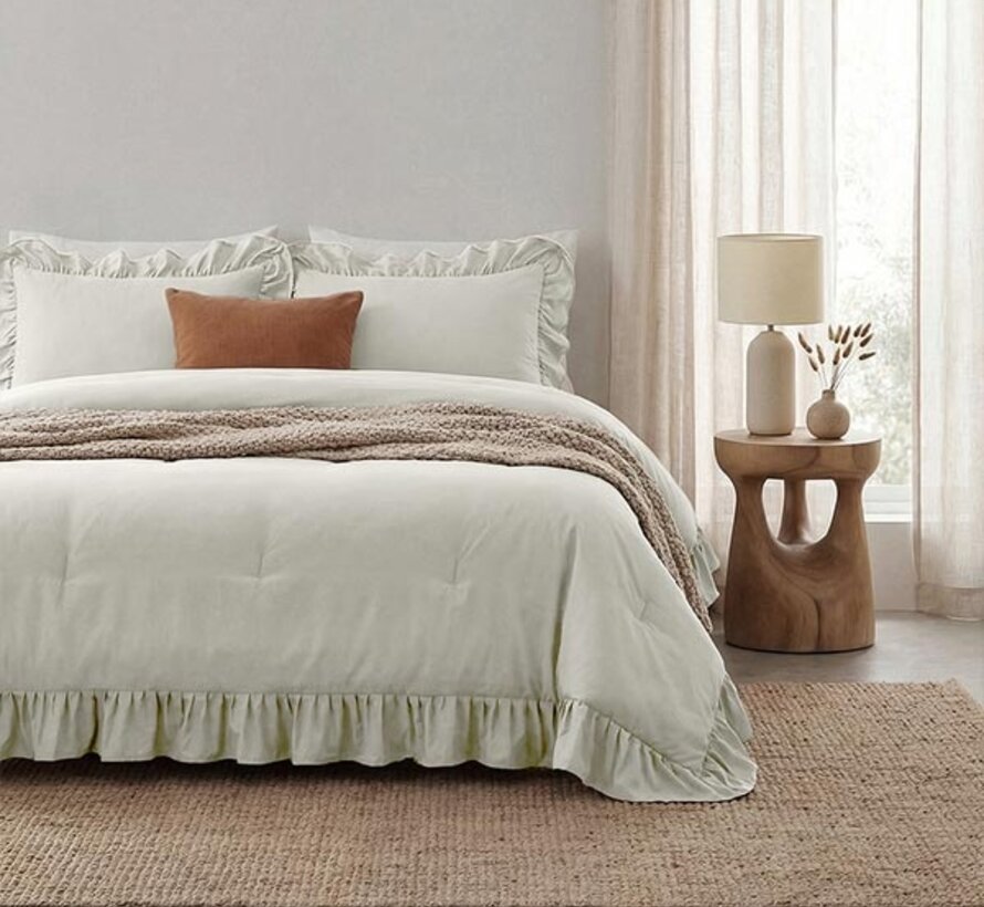 Dekbed Zonder Overtrek - Gebroken Wit Ruffles Lazy