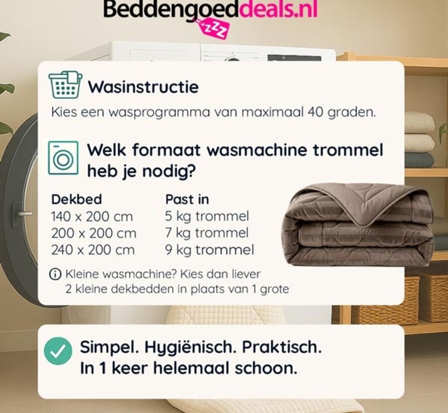 Dekbed Zonder Overtrek - Taupe Hotel Velvet Lazy