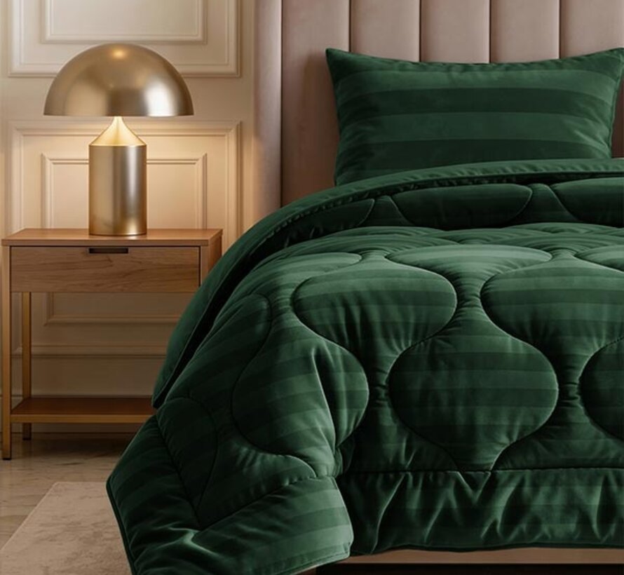 Dekbed Zonder Overtrek - Donkergroen Hotel Velvet Lazy