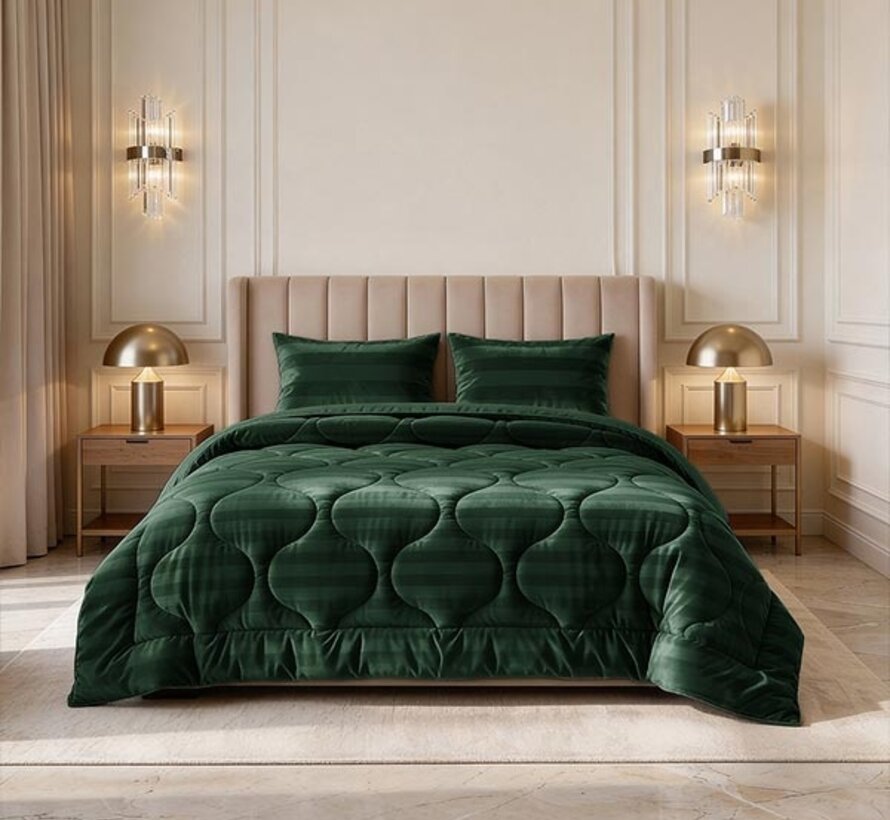 Dekbed Zonder Overtrek - Donkergroen Hotel Velvet Lazy
