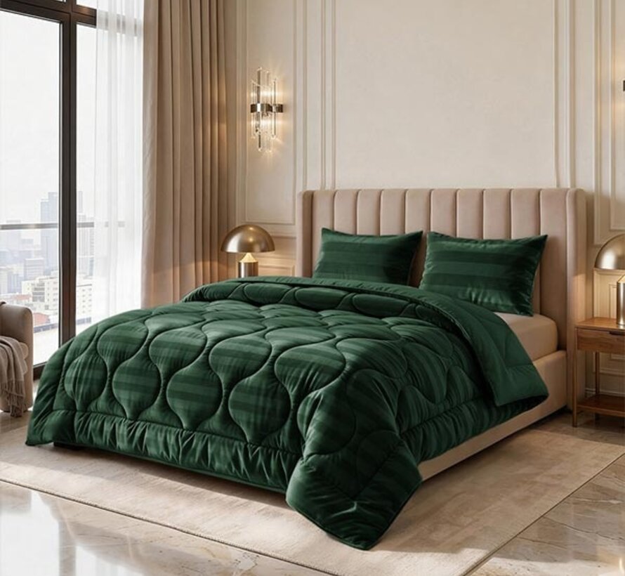 Dekbed Zonder Overtrek - Donkergroen Hotel Velvet Lazy