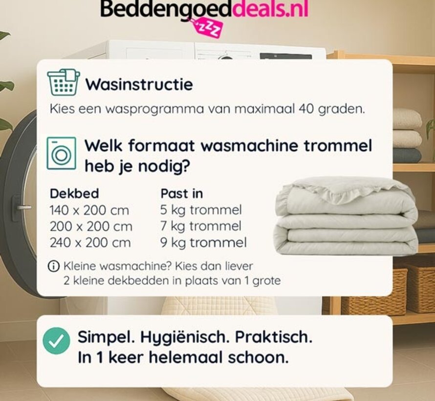 Dekbed Zonder Overtrek - Gebroken Wit Ruffles Lazy