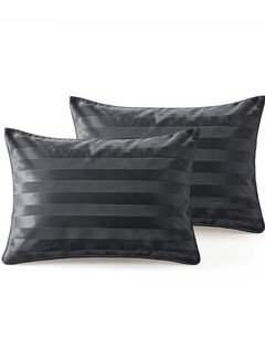 Sleeptime 2-Pack: Kussenslopen - Antraciet Hotel Velvet