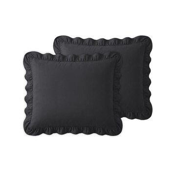 Sleeptime 2-Pack: Kussenslopen - Antraciet Ruffles