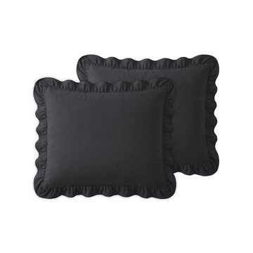 Sleeptime 2-Pack: Kussenslopen - Antraciet Ruffles
