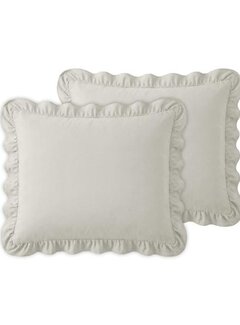 Sleeptime 2-Pack: Kussenslopen - Gebroken Wit Ruffles