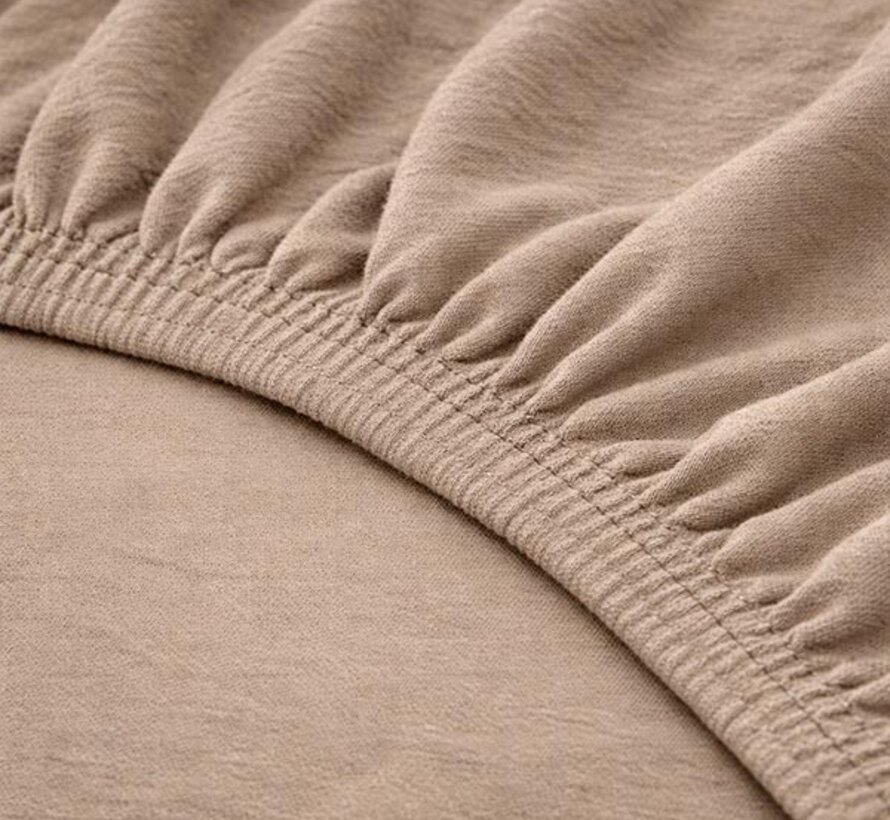 Hoeslaken - Enkel Jersey - Taupe/Camel