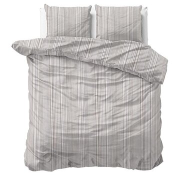 Sleeptime Pure Pinstripe - Taupe Dekbedovertrek