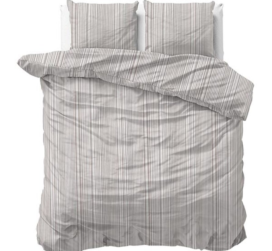 Pinstripe - Taupe Dekbedovertrek