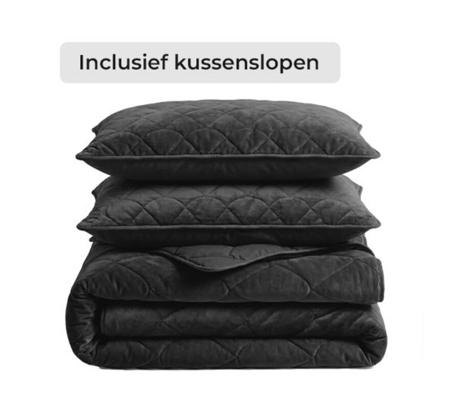 Dekbed Zonder Overtrek - Zwart Velvet Lazy