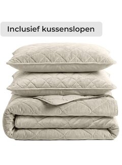 Sleeptime Dekbed Zonder Overtrek - Taupe/Grijs Velvet Lazy