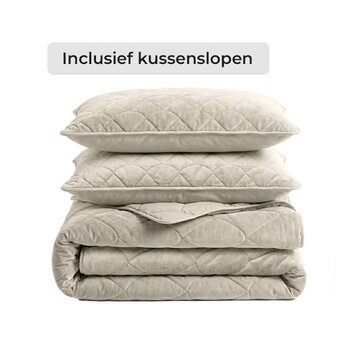 Sleeptime Dekbed Zonder Overtrek - Taupe/Grijs Velvet Lazy