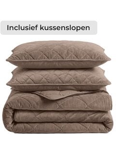 Sleeptime Dekbed Zonder Overtrek - Taupe/Bruin Velvet Lazy