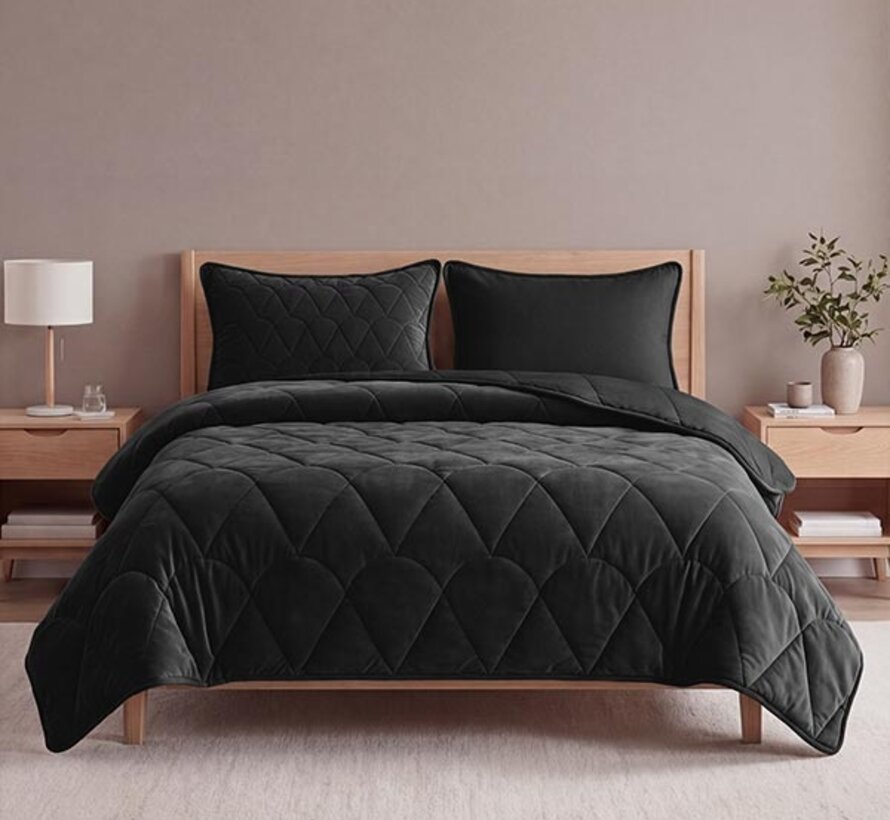 Dekbed Zonder Overtrek - Zwart Velvet Lazy