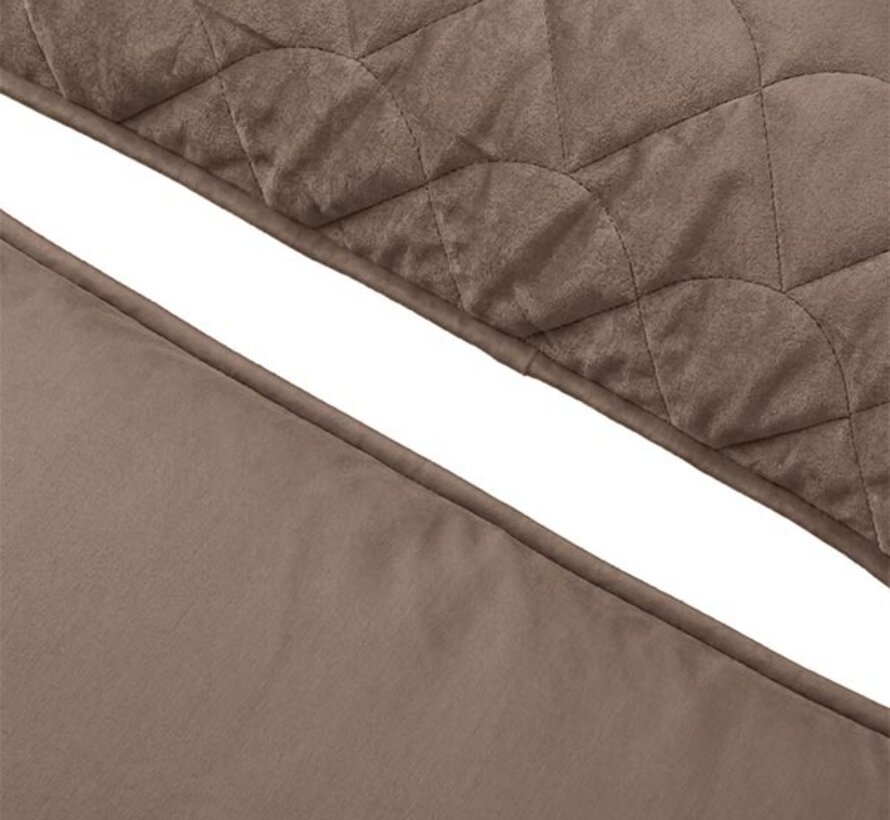 Dekbed Zonder Overtrek - Taupe/Bruin Velvet Lazy