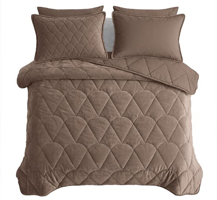 Dekbed Zonder Overtrek - Taupe/Bruin Velvet Lazy