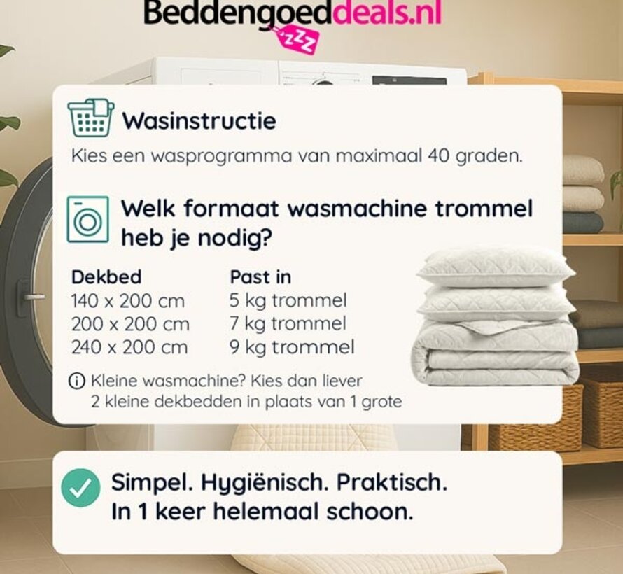 Dekbed Zonder Overtrek - Beige Velvet Lazy