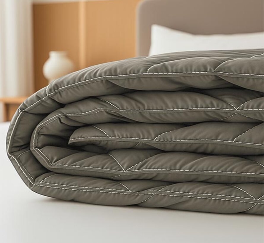 Dekbed Zonder Overtrek - Kaki Diamond Lazy